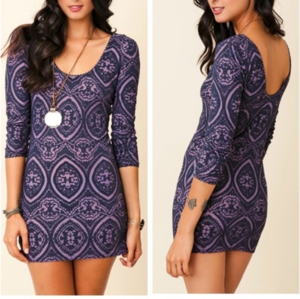 Free People Masquerade Belle Textured Mini Dress